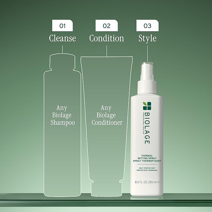 Biolage Thermal Setting Spray - Strengthens Hair, Guards Against Heat Styling, Hair Spray, Vegan, Paraben-Free, 8.5 Fl Oz