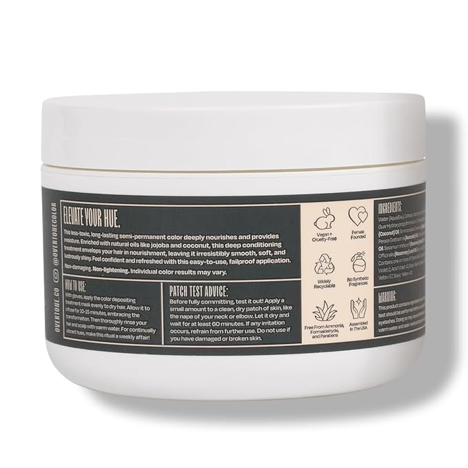 Overtone Semi Permanent Hair Color Conditioner, Twilight Titanium, 8 oz, Nourishing, Damage-Free, Color Depositing Mask for All Hair Types with Shea Butter & Coconut Oil, Vegan & Cruelty-Free