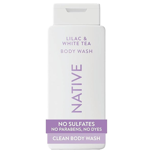 Native Body Wash Contains Naturally Derived Ingredients | For Women & Men, Sulfate, Paraben, & Dye Free Leaving Skin Soft and Hydrating | Lilac & White Tea 18 oz