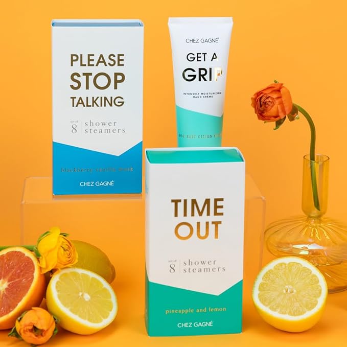 Aromatherapy Shower Steamers - Time Out - Pineapple Lemon, Set of 8 - Vegan, Cruelty-Free, Made in USA - Paraben, Sulfate & Phthalate-Free - Funny Self Care Gift