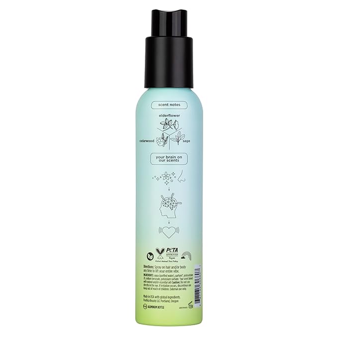 Pacifica Hair Mist Perfume & Full Body Spray for Women - Montana Sky Body Mist Fragrance w/Cedarwood, Elderflower, Black Pepper, Sage & Sandalwood Clean Beauty Alcohol-Free, Vegan & Cruelty-Free 5 oz | for Women, Clean Beauty, Alcohol-Free, Vegan, Crue...