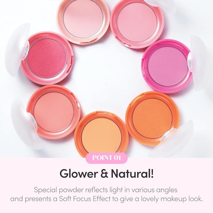 ETUDE Lovely Cookie Blusher - Red Grapefruit Pudding 4g | Glowing & Natural Powder Blush with Long-Lasting Sebum Control | Easy Application | Korean Makeup, Kbeauty, Perfect for Gift