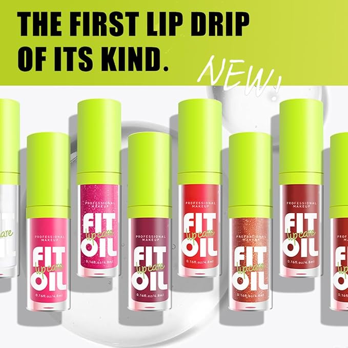 8 Colors Big Brush Head Lip Oil, Smooth Glossy Lip Glow Oil, Ultra-Hydrating & Nourishing, Long Lasting Fresh Transparent Tinted Plumping Lip Oil, Non-Sticky Formula (#04)