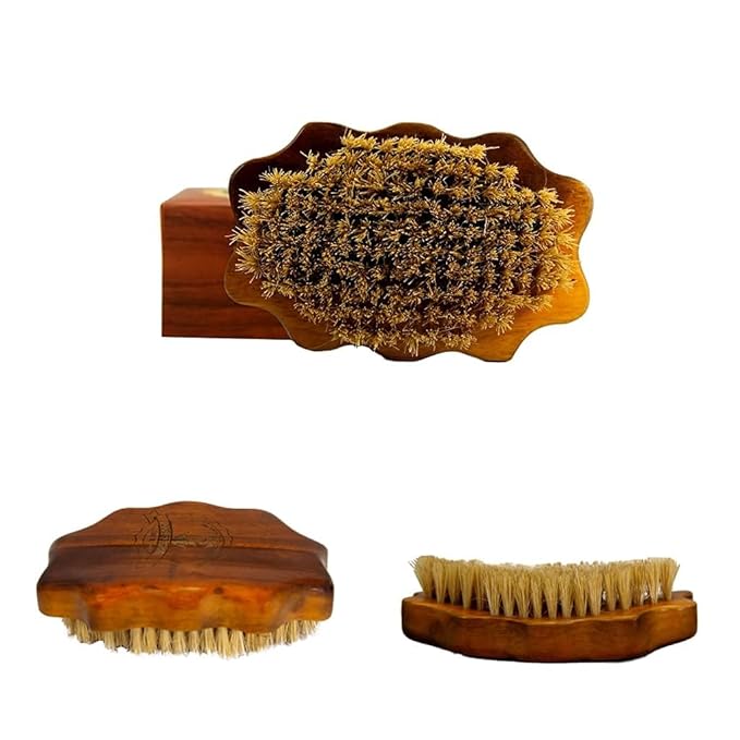 100% Vegan Plant Based Bristle 360 Wave Brush, Hand Crafted with Ash Hardwood Detangler Hair Brush for Men and Women All Hair Textures Creates Layer Hair Waves