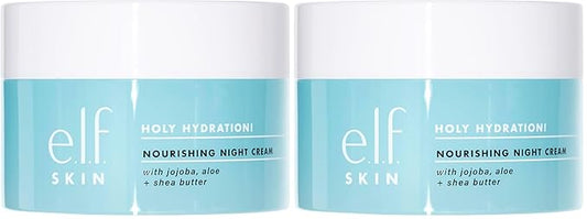 e.l.f. SKIN Holy Hydration! Nourishing Night Cream,Ultra-Hydrating Moisturizer,Infused with Shea Butter,Soothes Skin,1.76 Oz (Packaging May Vary),(Pack of 2)
