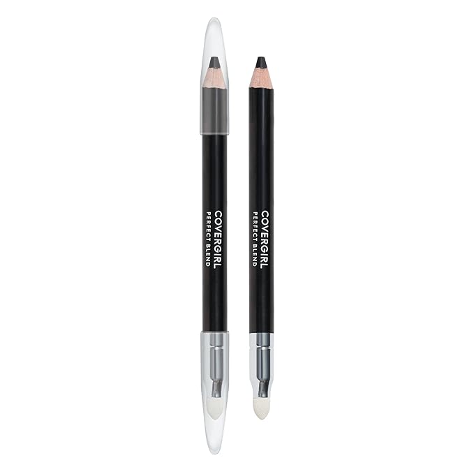 COVERGIRL Perfect Blend Eyeliner Pencil, Basic Black, Eyeliner Pencil with Blending Tip For Precise or Smudged Look (Pack of 2)