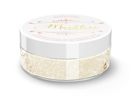 MARBLERS Glitter Mica Powder [Silky Linen] 0.14oz (4g) | Glitter Mica | Highly Pigmented | Non-Toxic, Vegan, Cruelty-Free | Eyeshadow, Body Butter, Nail Polish, Nail Art | Party, Body, Face Makeup