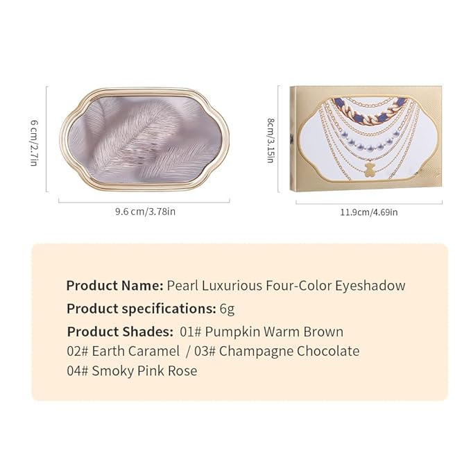 Eyeshadow Palette 4 Colors, Rose Nude Pink Brown Matte & Shimmer Shades, Highly Pigmented Blendable Long-Lasting Eye Shadow, Soft Silky No Fallout Daily Natural Glam Makeup, Makeup Gift for Women-B04