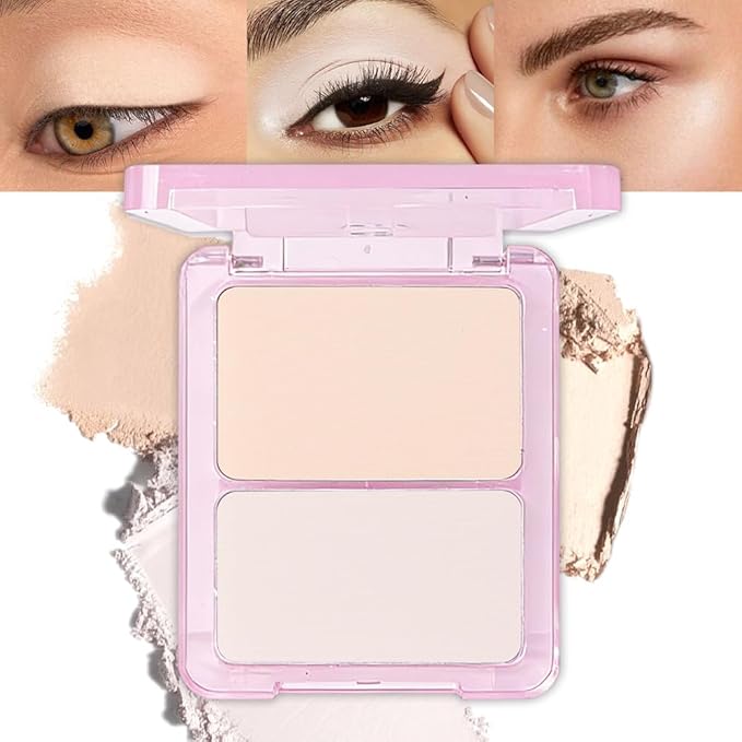 2 Colors Light Nude Beige Ivory Eye Shadow Powder Palette Makeup for Women,Neutral Matte Naked Eyeshadow Palette for Old Women Long Lasting Naturing-Looking,Vegan