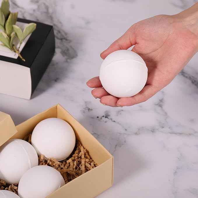 Natural & Organic Bath Bombs with a Variety of Essential Oils, Dye and Paraben Free, Vegan, at Home Spa, Extra Large, Set of 6
