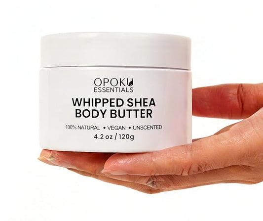 Whipped Shea Body Butter for Dry Skin & Sensitive Skin – 4oz Unscented with Ghanaian Shea Butter – 100% Natural, Vegan Moisturizing Cream