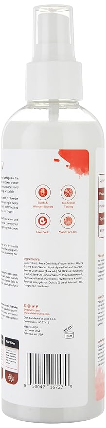 MFL MADE FOR LOCS Vegan Rose Water Refresher Spray, 8 oz - Locs Moisturizer, Locs Deodorizer, Amazing Scents (Rose)