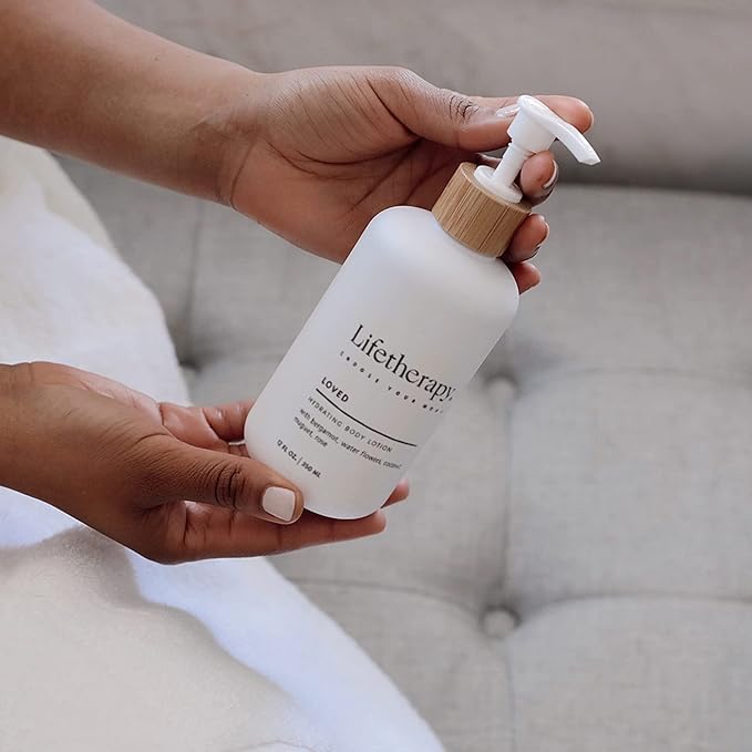 Lifetherapy Hydrating Body Lotion – Loved | Clean, Skin-Loving Product| Vegan & Gluten Free | Lightweight | Thoughtfully Crafted Fragrance 12oz