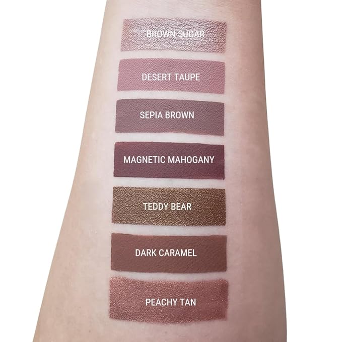 Aromi Metallic Liquid Lipstick | Light Brown Nude Lip Color for Women, Long-lasting, Shimmery Finish, Vegan (Brown Sugar)
