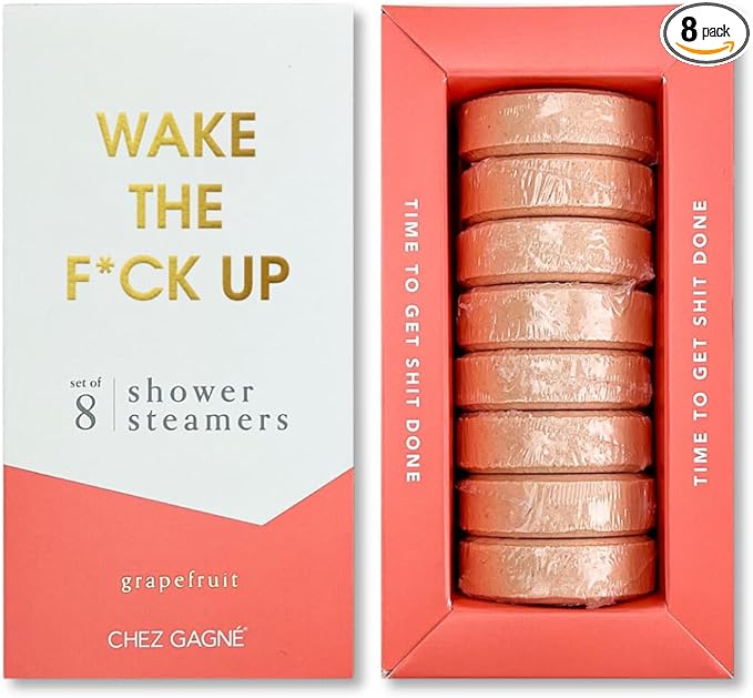 Aromatherapy Shower Steamers Set of 8 - Spa Self Care Gift - Vegan, Cruelty Free - Paraben, Sulfate & Phthalate Free - Bath Bomb Alternative, Gift Set (Wake The F*ck Up - Grapefruit)