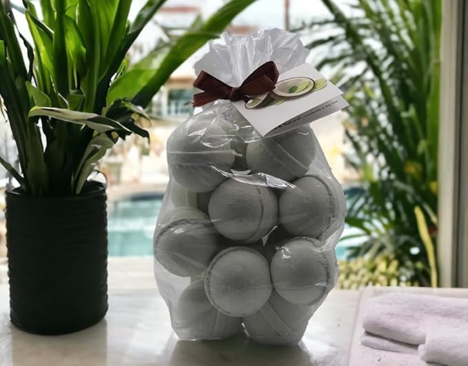 Bath Bombs 14 Set 1 oz/ea, Natural & Organic USA Handmade | Infused Essential Oils | Nourishing Shea & Coco Butter | Relaxing Aromatherapy | Vegan & Cruelty-Free, Skin Friendly - Coconut Lime Verbena
