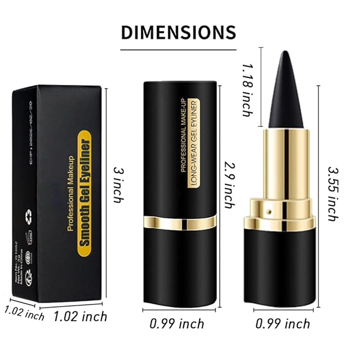 Kaely Black Gel Eyeliner Pencil,Waterproof Smudge Proof Eye Liner Pen,Cat Eye Goth Halloween Makeup,Eye Black Face Paint Lipstick Crayon,Color Colorful Eyeliner Eyeshadow Stick,04