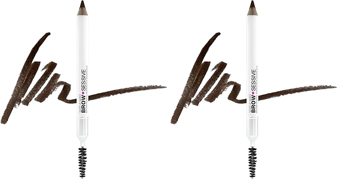 wet n wild Brow-SessiveBrow Pencil, Ultra-Precise Dual Ended Spoolie Brush for Perfect Buildable Blendable Shaping, Natural Lasting Shades for Every Brow, Cruelty-Free & Vegan -Dark Brown (Pack of 2)