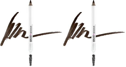 wet n wild Brow-SessiveBrow Pencil, Ultra-Precise Dual Ended Spoolie Brush for Perfect Buildable Blendable Shaping, Natural Lasting Shades for Every Brow, Cruelty-Free & Vegan -Dark Brown (Pack of 2)