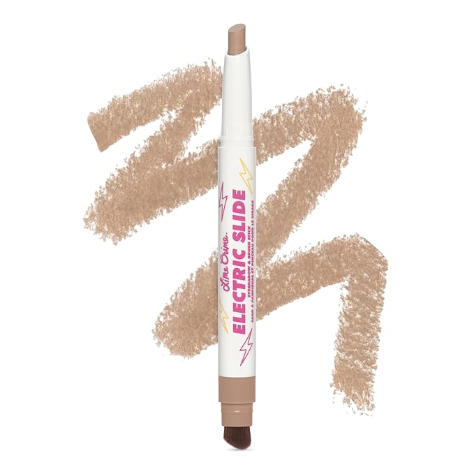 Lime Crime Electric Slide Eyeshadow & Brush Stick, BFF (Neutral Nude Brown) - 2-in-1 Eyeshadow Smudge Stick with Angled Brush for Long Lasting & Natural Color or Glow - Vegan & Cruelty-Free