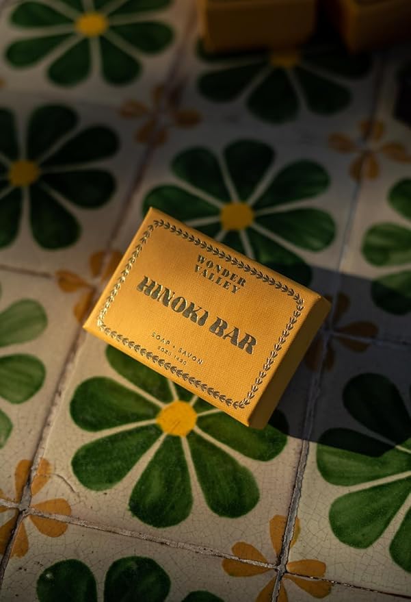 WONDER VALLEY - Hinoki Soap Bar | Vegan, Cruelty-Free, Plastic-Free | Unisex for All Skin Types | Japanese Hinoki, Cedarwood, Siberian Fir (5 oz | 142 grams) - 1 bar