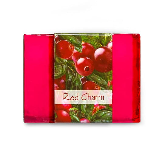 Glycerin Bar Soap Red Charm Scent - Natural, Vegan-Friendly, Hypoallergenic - Moisturizing and Hydrating with 100% Vegetable Glycerin - Sulfate-Free, Paraben-Free, Chemical-Free - 4.5 oz
