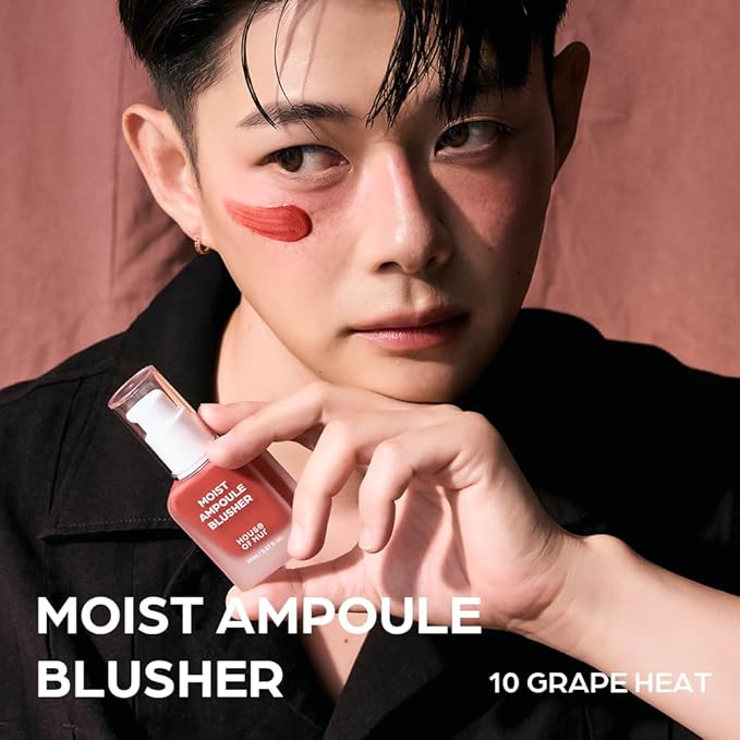 House of Hur Moist Ampoule Blusher with 50% Moisture Essence | Hydrating & Long-Lasting Blush | 0.68fl.oz (9 Shades) (Grape Heat)