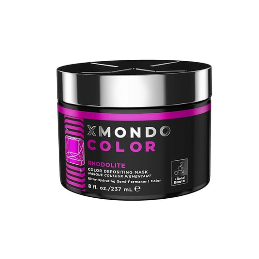 XMONDO Color Rhodolite Depositing Mask & Semi-Permanent Pink Hair Dye | Infused with Bond Booster Technology & Hyaluronic Acid for Nourishment, Revitalization & Repair, Vegan Formula, 8 Fl Oz 1-Pack