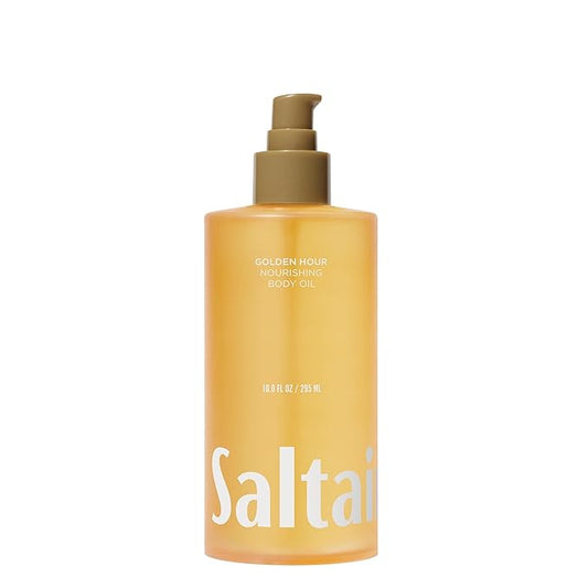 Saltair Body Oil – Jumbo Size After Shower and Bath Oil for Women and Men. Botanical, Non-Greasy, Well-Absorbing Moisturizer for Hydrating Dry Skin – 10oz Bottle, Golden Hour Scent
