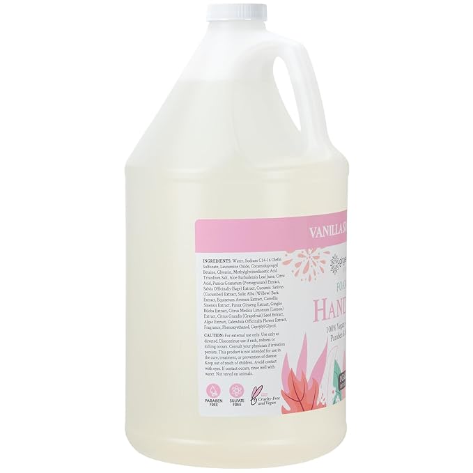 Ginger Lily Farms Botanicals All-Purpose Foaming Hand Soap Refill, 100% Vegan & Cruelty-Free, Vanilla Sugar Bliss Scent, 1 Gallon (128 fl oz)