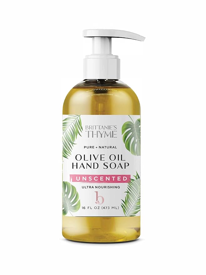 Brittanie’s Pure Castile Liquid Soap Refill, Unscented, 16 Ounce | Dish Soap, Hair & Body, Home, Gentle and Pure, Made with Natural Luxurious Oils, Vegan & Gluten Free Non-GMO