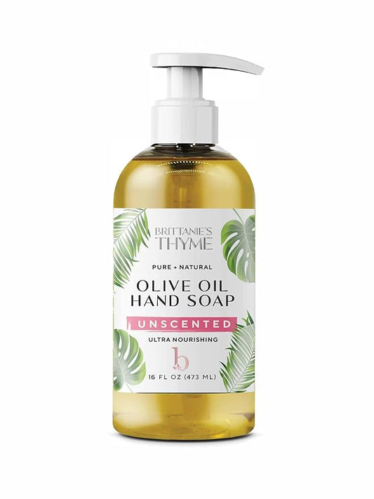 Brittanie’s Pure Castile Liquid Soap Refill, Unscented, 16 Ounce | Dish Soap, Hair & Body, Home, Gentle and Pure, Made with Natural Luxurious Oils, Vegan & Gluten Free Non-GMO