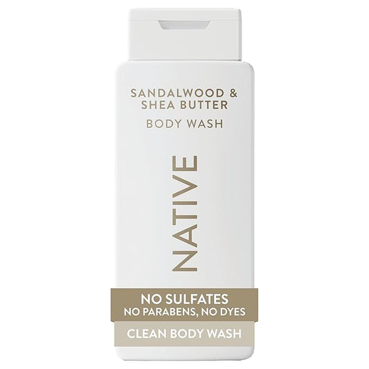 Native Body Wash Contains Naturally Derived Ingredients | For Women & Men, Sulfate, Paraben, & Dye Free Leaving Skin Soft and Hydrating | Sandalwood & Shea Butter 18 oz