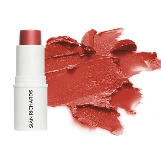 SIÂN RICHARDS Blushy Creamy Skin Tint Blush Stick for Cheeks, Lips & Eyes | Hydrating Multi-Use | Lightweight, Smooth Blend | Buildable Natural Finish | Vegan & Fragrance Free | Coralush