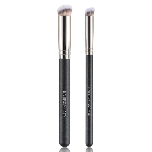 ENERGY Concealer Makeup Brush Set Professional Under Eye Make Up Brushes Perfect For Liquid Cream Powder Founation Blending Soft Vegan Angled Travel Cosmetics Applicator 2pcs