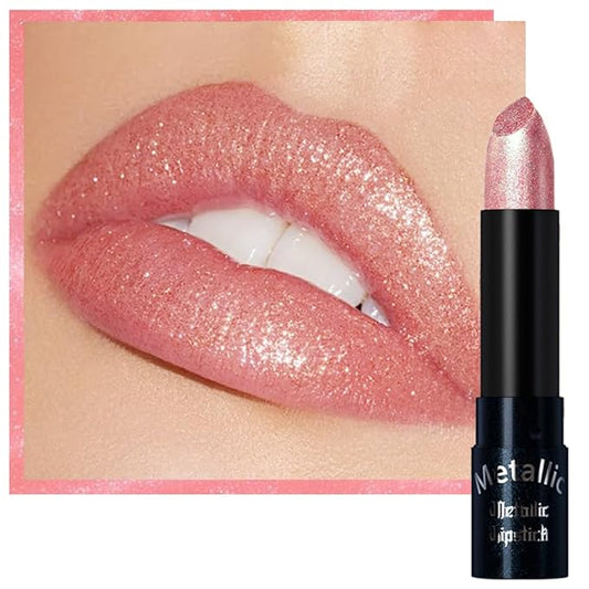Kaely Glitter Color Changing Lipstick Makeup, Shimmer Metallic Lipsticks for Women, High Pigmented Lip Gloss Long Lasting Waterproof Smudge Proof, Vegan & Cruelty-Free, 02