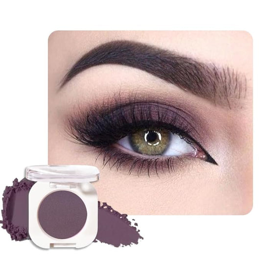 Eggplant Purple Single Matte Eyeshadow Makeup, Neutral Powde Eye Shadow for Women, Deep Dark Mauve Plum Purple Matte Singles Eyeshadow Palette Pigmented Waterproof, Girls Christmas Gift 15