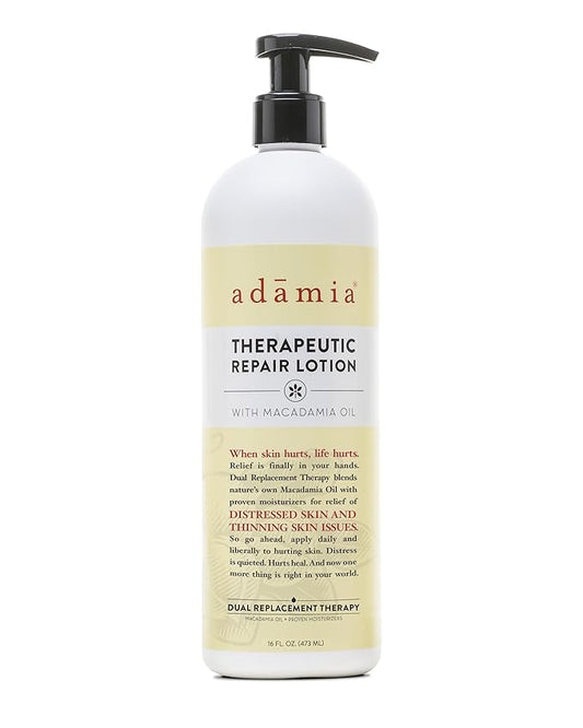 Adamia Therapeutic Repair Lotion with Macadamia Nut Oil and Promega-7, Fragrance Free, Paraben Free, Non GMO, 16 Fl Oz (355337-BC00395319)