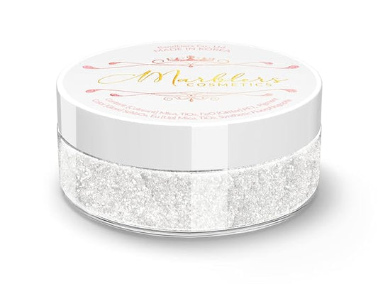 MARBLERS Chunky Natural Mica Powder [Luna Pearl] 0.11oz (3g) | Highly Pigmented | Non-Toxic, Vegan, Cruelty-Free | Eyeshadow, Body Butter, Nail Polish, Nail Art | Party, Body, Face Makeup