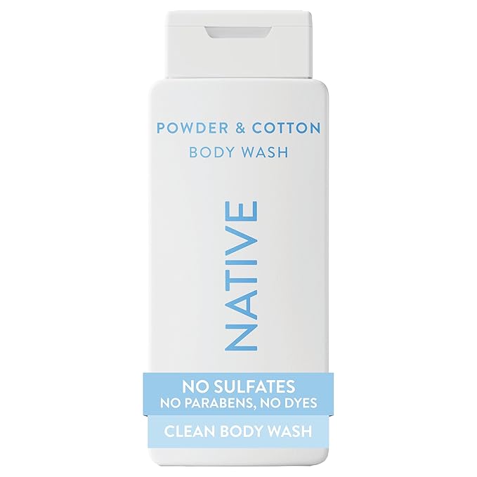 Native Body Wash for Men & Women, Seasonal | Sulfate, Paraben, and Dye Free, with Naturally Derived Clean Ingredients Leaving Skin Soft and Hydrating, Powder & Cotton 18 oz