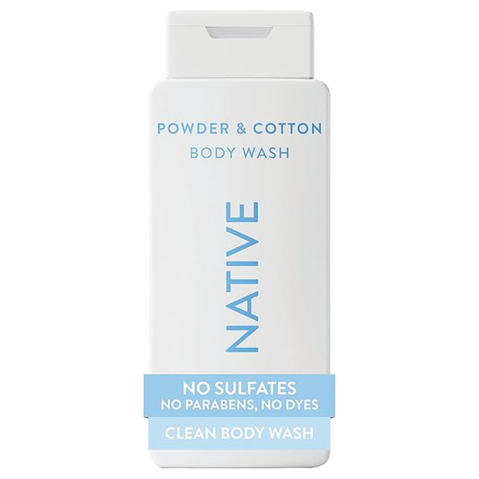 Native Body Wash for Men & Women, Seasonal | Sulfate, Paraben, and Dye Free, with Naturally Derived Clean Ingredients Leaving Skin Soft and Hydrating, Powder & Cotton 18 oz