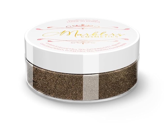 MARBLERS Fine Natural Mica Powder [Coffee Brown] 0.11oz (3g) | Highly Pigmented | Non-Toxic, Vegan, Cruelty-Free | Eyeshadow, Body Butter, Nail Polish, Nail Art | Party, Body, Face Makeup