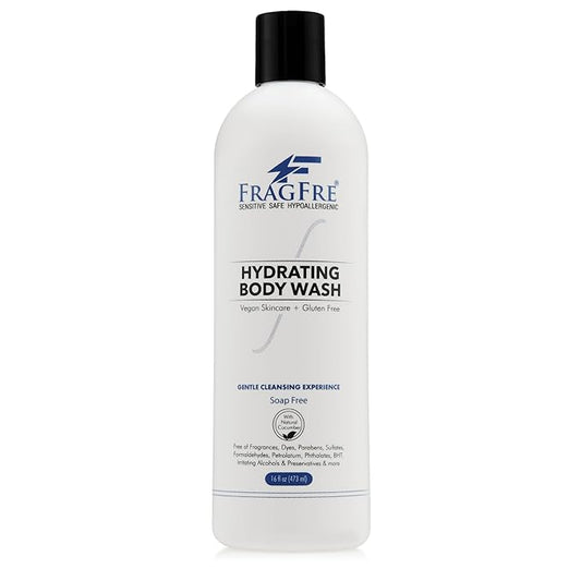 Sensitive Skin Body Wash 16 oz - Paraben Free Sulfate Free Body Cleanser - Hypoallergenic for Delicate and Flaky Skins - Natural Cucumber for Hydration - Vegan Gluten Free Cruelty Free
