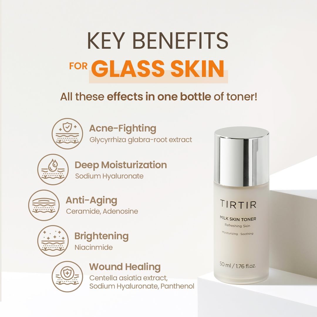 Milk Skin Rice Toner | Deep Moisturizing, Hydrating Toner for Face, Niacinamide, Ceramide, Rice Bran Extract, Nature-Oriented Ingredients for Korean Skin Care, Vegan, 1.69 Fl Oz
