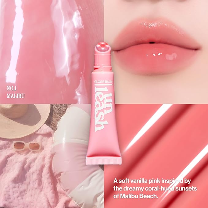 [Unleashia] Sunset Dazzle Gloss Balm #LIp Balm #Gloss Balm #Lip Care #Lip Cosmetic (No.1 Malibu)