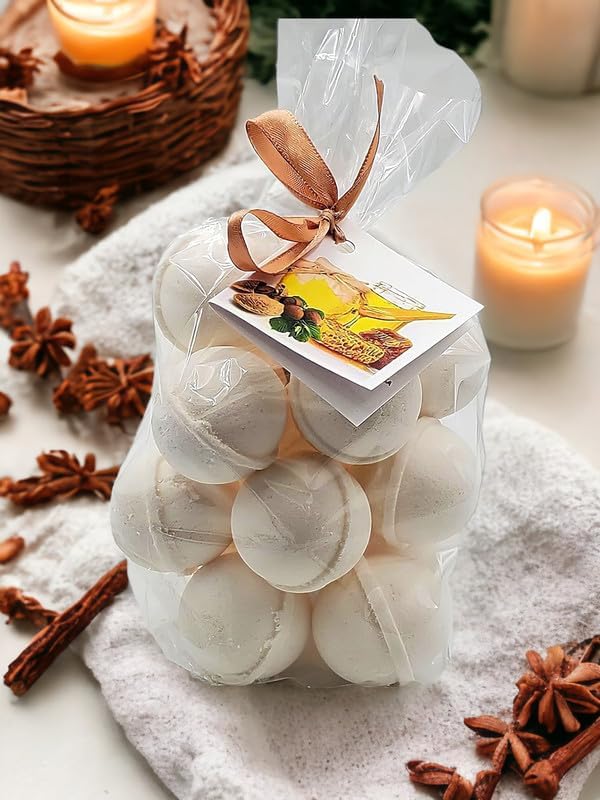 Bath Bombs Set of 14 Bombs 1 oz/ea, USA Handmade Bath Fizzies, Shea & Coco Butter | Moistrurizing | Birthday Gift Idea for Her/Him | Natural Ingredients Vegan & Cruelty Free - Amber Romance