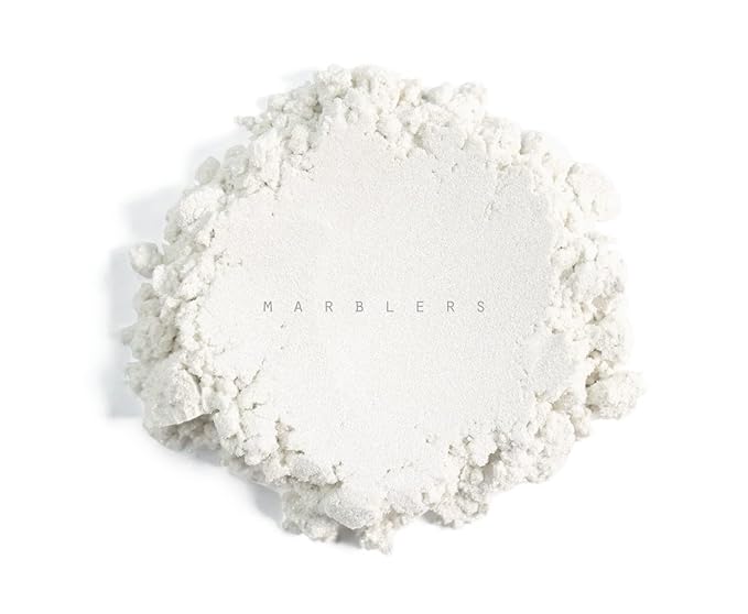 MARBLERS Fine Synthetic Mica Powder [Gleam White] 0.11oz (3g) | Highly Pigmented | Non-Toxic, Vegan, Cruelty-Free | Lip Gloss, Lipstick, Bath Bomb, Nail Polish, Nail Art | Party, Body, Face Makeup