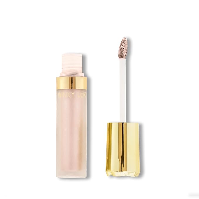 Winky Lux Rose Petal Liquid Eyeshadow, Longwear, Buildable, High-Pigment, Blendable, Crease-Proof, with Hydrating Vitamin E & Mango Seed Butter, Clean Beauty, Cruelty-Free, Vegan, Magnolia Shimmer