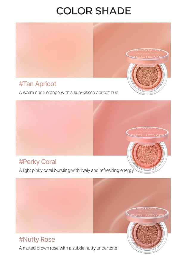 JUNG SAEM MOOL Artist Cushion Blush Blur | Matte & Soft Finish, Korean Liquid Blush for cheeks, Easy to Blend with Puff (Tan Apricot)