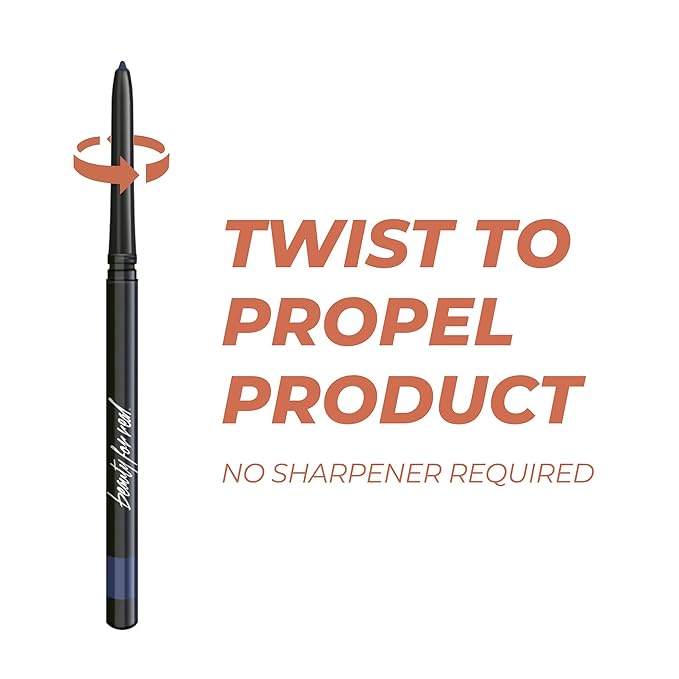 Beauty For Real I-Line 24-7 Eyeliner, In the Navy - Dark Shimmery Blue - Long-Wearing, Waterproof Gel Formula - Safe for Sensitive Eyes & Contact Lens Wearers - 0.01 oz